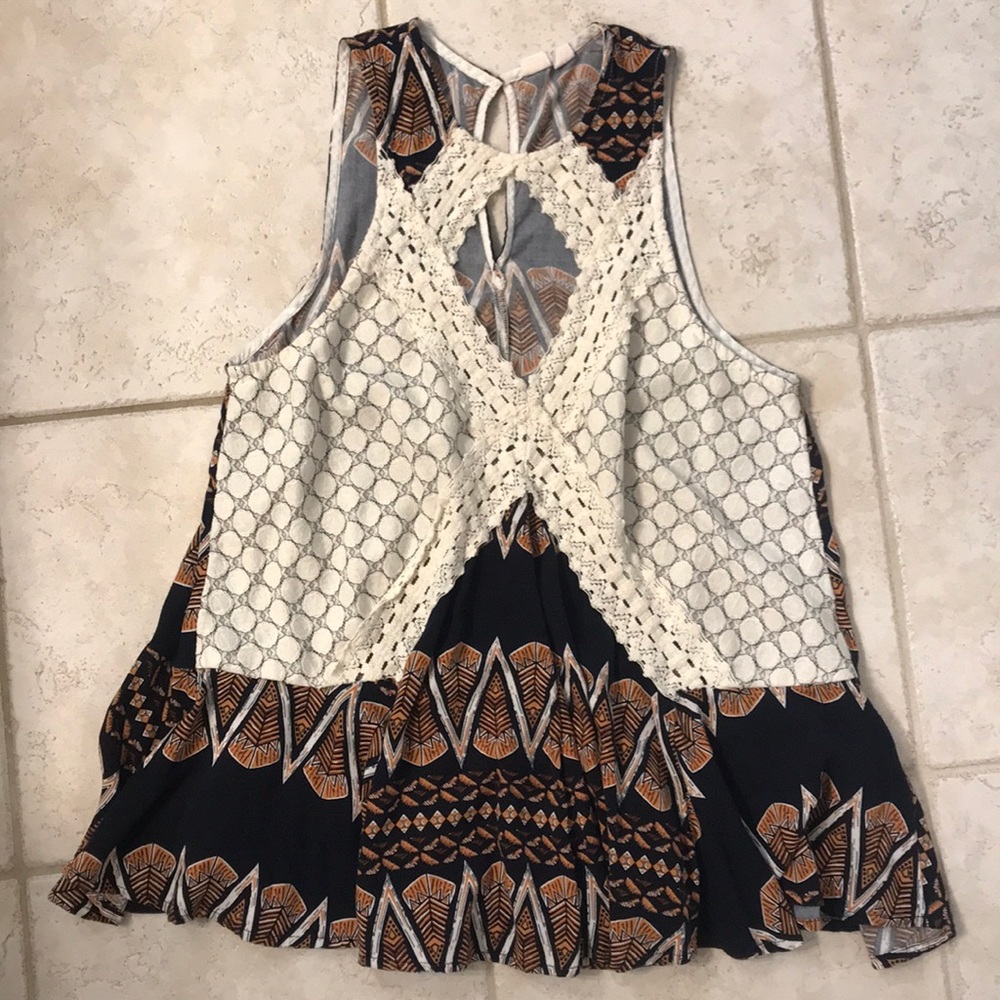 Tribal print trapeze blouse
